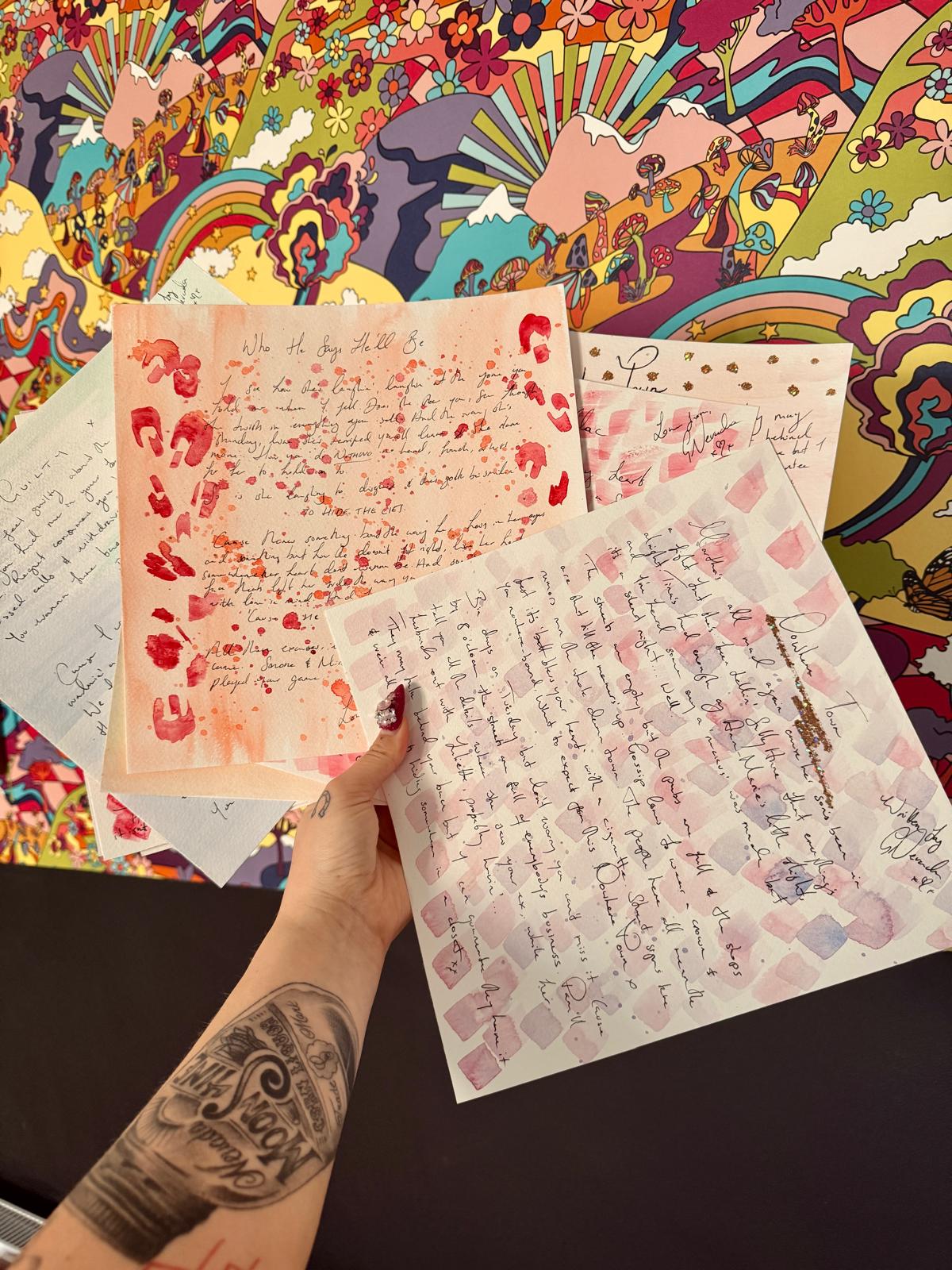 Custom Hand-Written and Painted Lyric Sheet