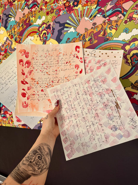 Custom Hand-Written and Painted Lyric Sheet