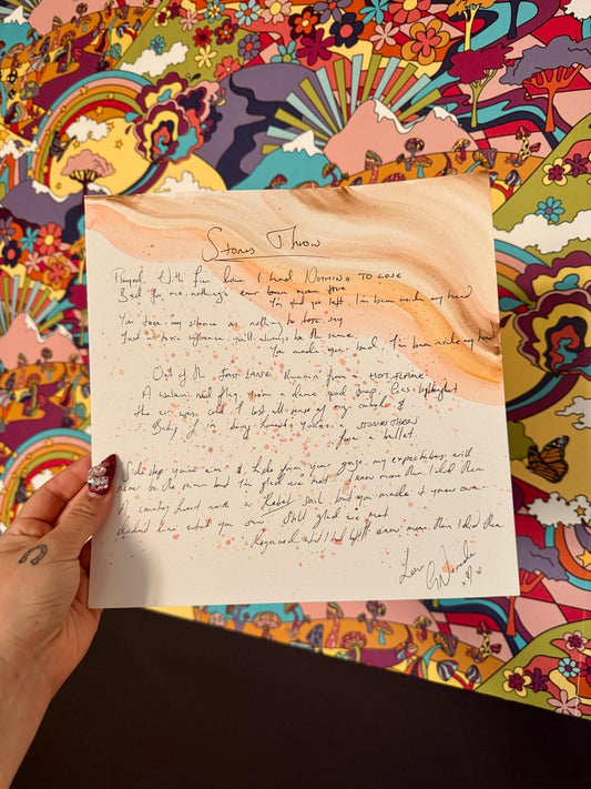 Stones Throw Hand-Written and Painted Lyric Sheet