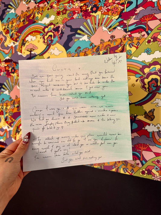 Guilty Hand-Written and Painted Lyric Sheet 2