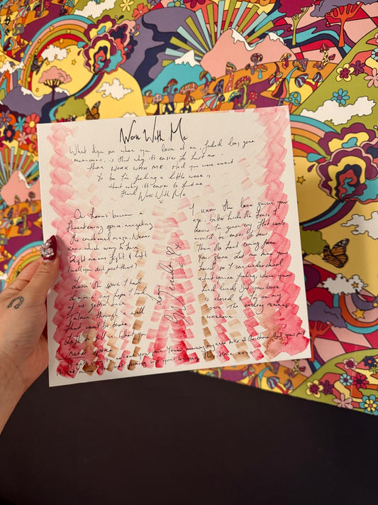 Work With Me Hand-Written and Painted Lyric Sheet